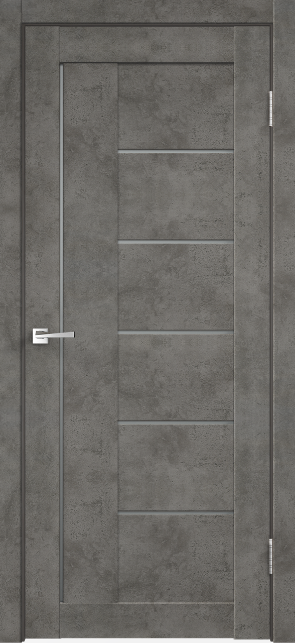 Дверное полотно Master Foil LOFT 3 700х2000 Цвет Бетон темно-серый стекло Мателюкс Графит