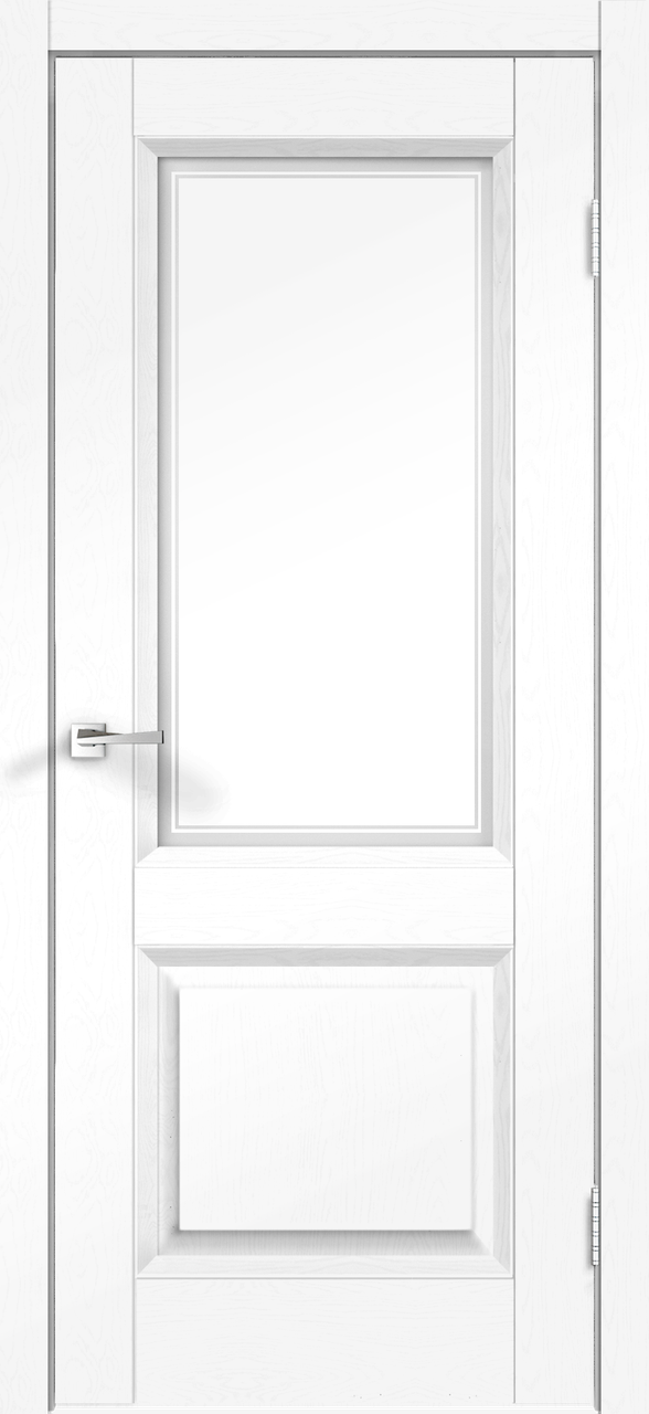 Дверное полотно SoftTouch SoftTouch ALTO 6 800х2000 цвет Ясень белый структурный стекло Мателюкс, контур №1