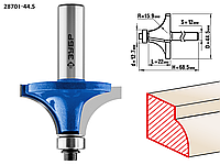 Фреза кромочная калевочная №1 ЗУБР 44,5x22мм, радиус 16мм
