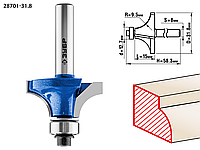 Фреза кромочная калевочная №1 ЗУБР 31,8x16мм, радиус 9.5мм