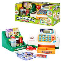 Детская касса Мой магазин Joy Toy с калькулятором,сканером,продуктами, со светом и звуком