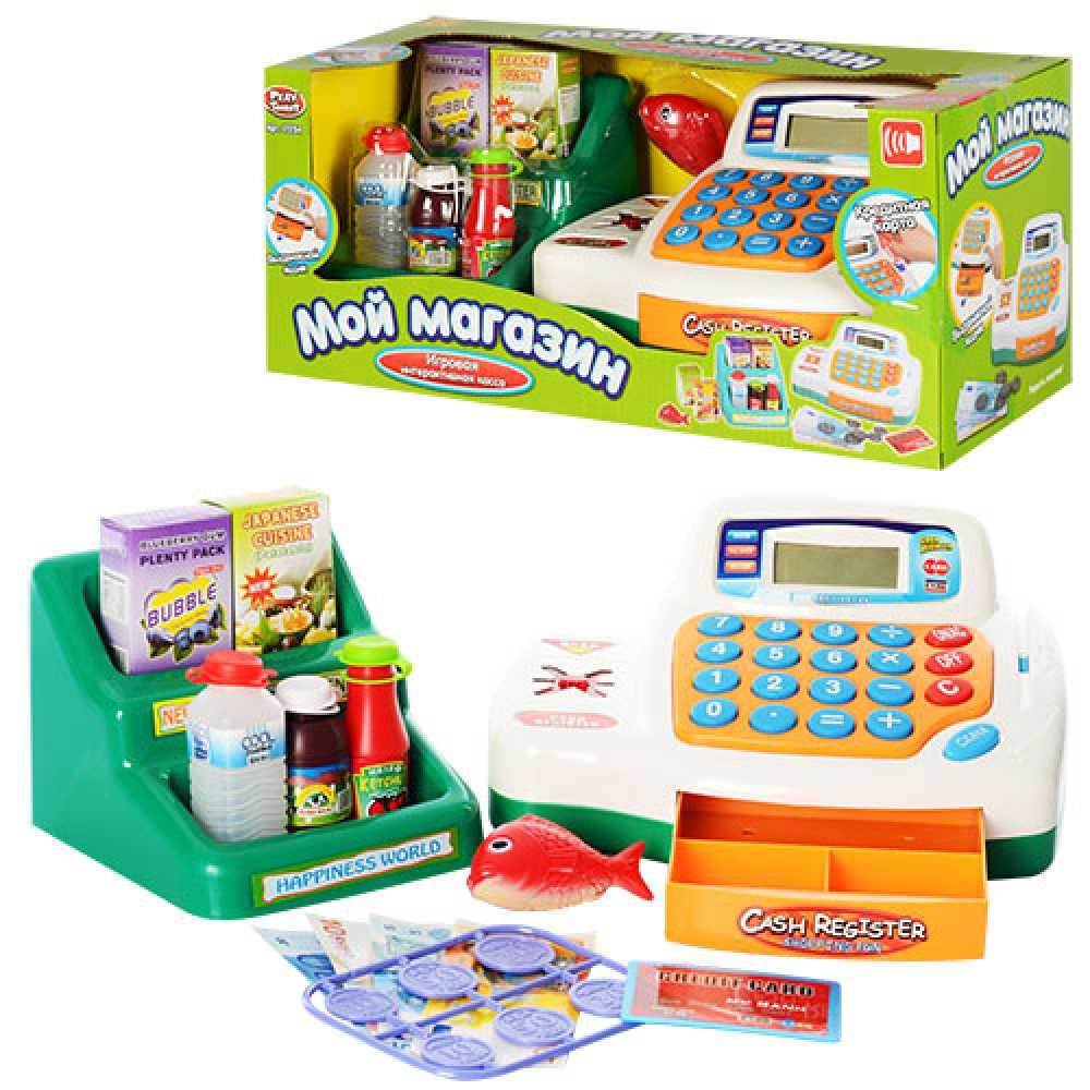 Детская касса Мой магазин Joy Toy с калькулятором,сканером,продуктами, со светом и звуком - фото 1 - id-p138697375