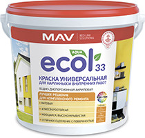 Краска ВД-АК-1033 белая ECOL 33 универсальная 5,0 л (7,0 кг) NEW