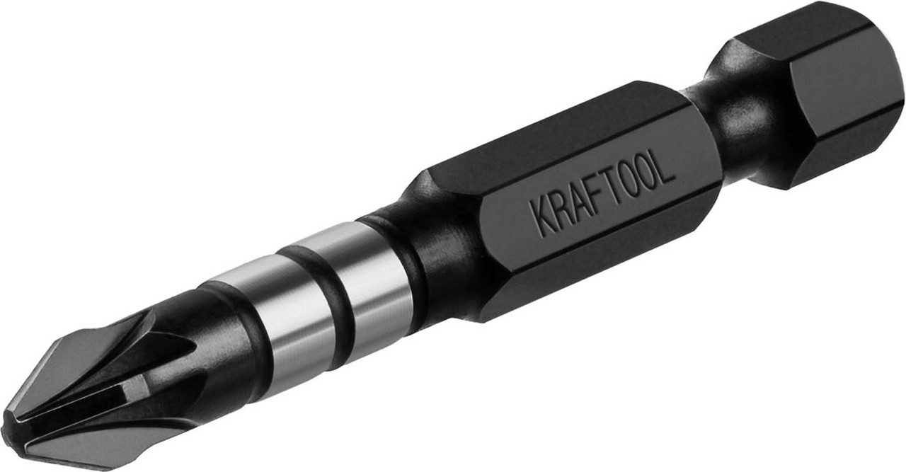 Биты профессиональные KRAFTOOL Impact Pro, Pozidriv, E 1/4", PZ2, 50мм, 10шт, в пласт. боксе - фото 3 - id-p138703148