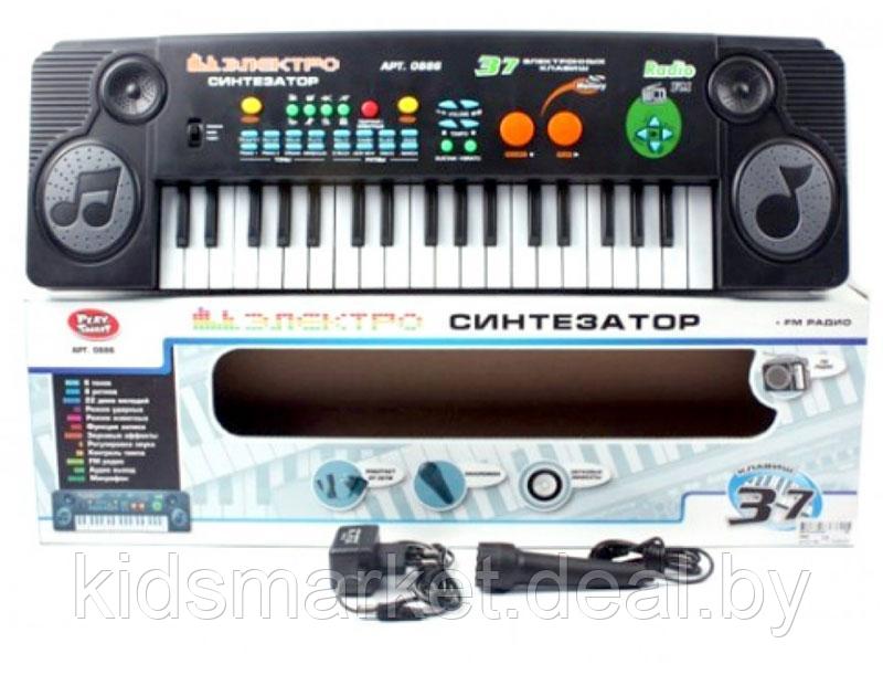 Детский синтезатор PLAY SMART 0888 с микрофоном и МРЗ - фото 1 - id-p138717505