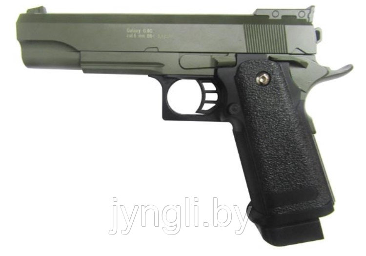 Страйкбольный пистолет Galaxy G.6G пружинный зелёный, 6 мм (копия Colt 1911)