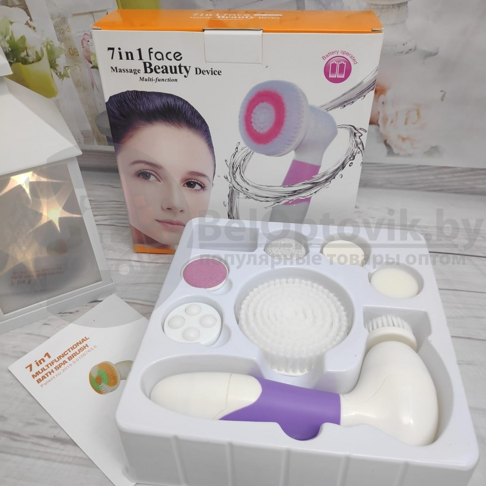 Массажер уходовый для кожи лица 7 в 1 Мassage Beauty Device Bath Spa Brush AE-8288 - фото 7 - id-p138766200