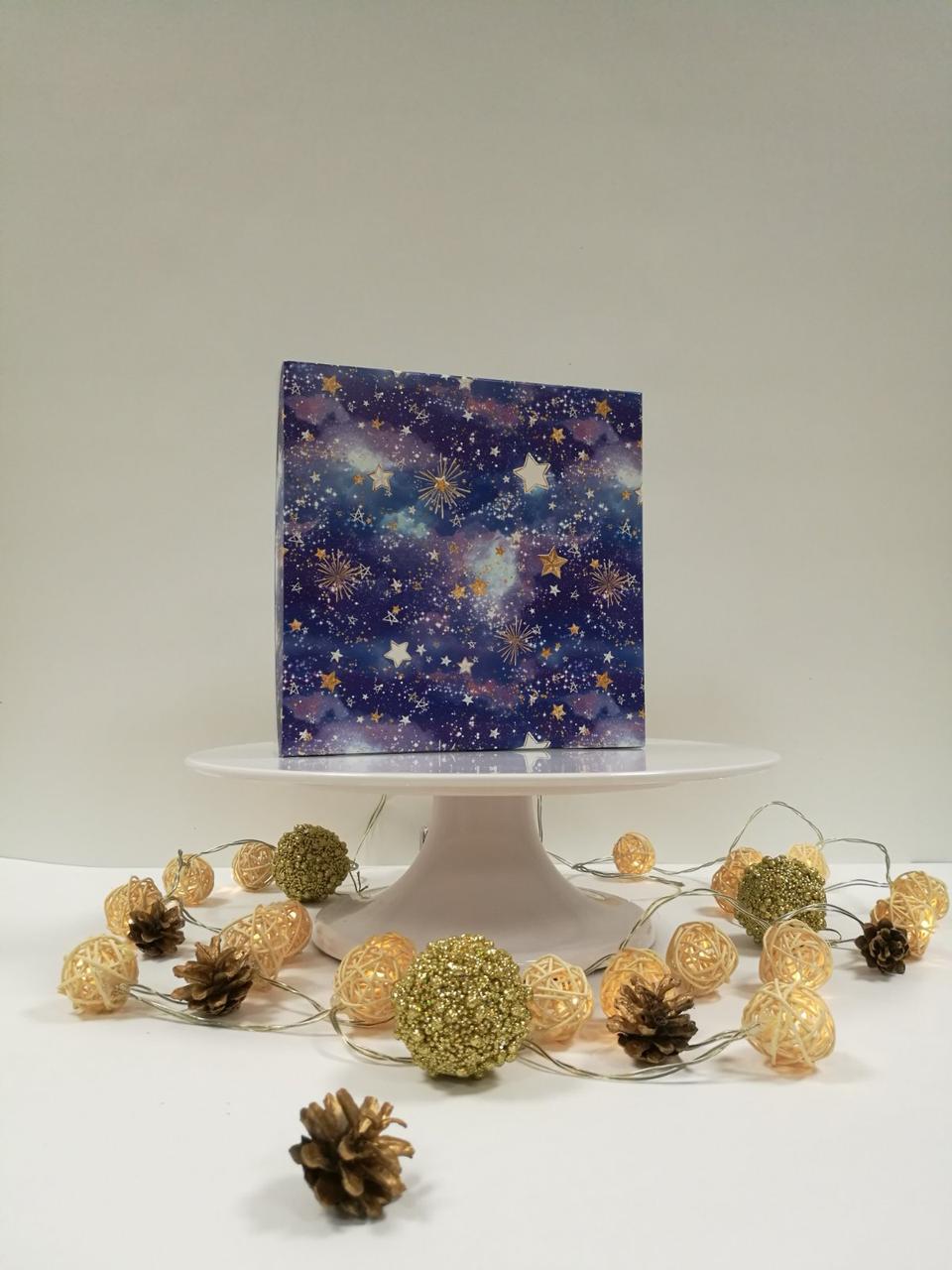 Коробка для пряников и печенья "Звездное небо" (200*200*35 мм) - фото 2 - id-p138785962