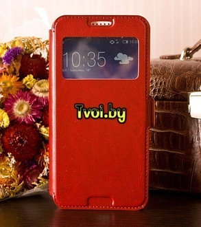 Чехол для Huawei P40 Lite книга с окошком, красный, фото 2