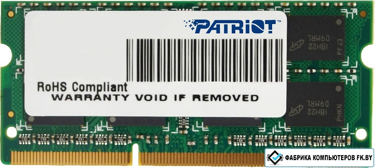 Оперативная память Patriot Signature Line 4GB DDR3 SO-DIMM PC3-12800 [PSD34G16002S] - фото 1 - id-p138806845