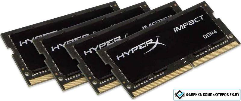 Оперативная память HyperX Impact 4x8GB DDR4 SODIMM PC4-19200 HX424S15IB2K4/32 - фото 1 - id-p138807821