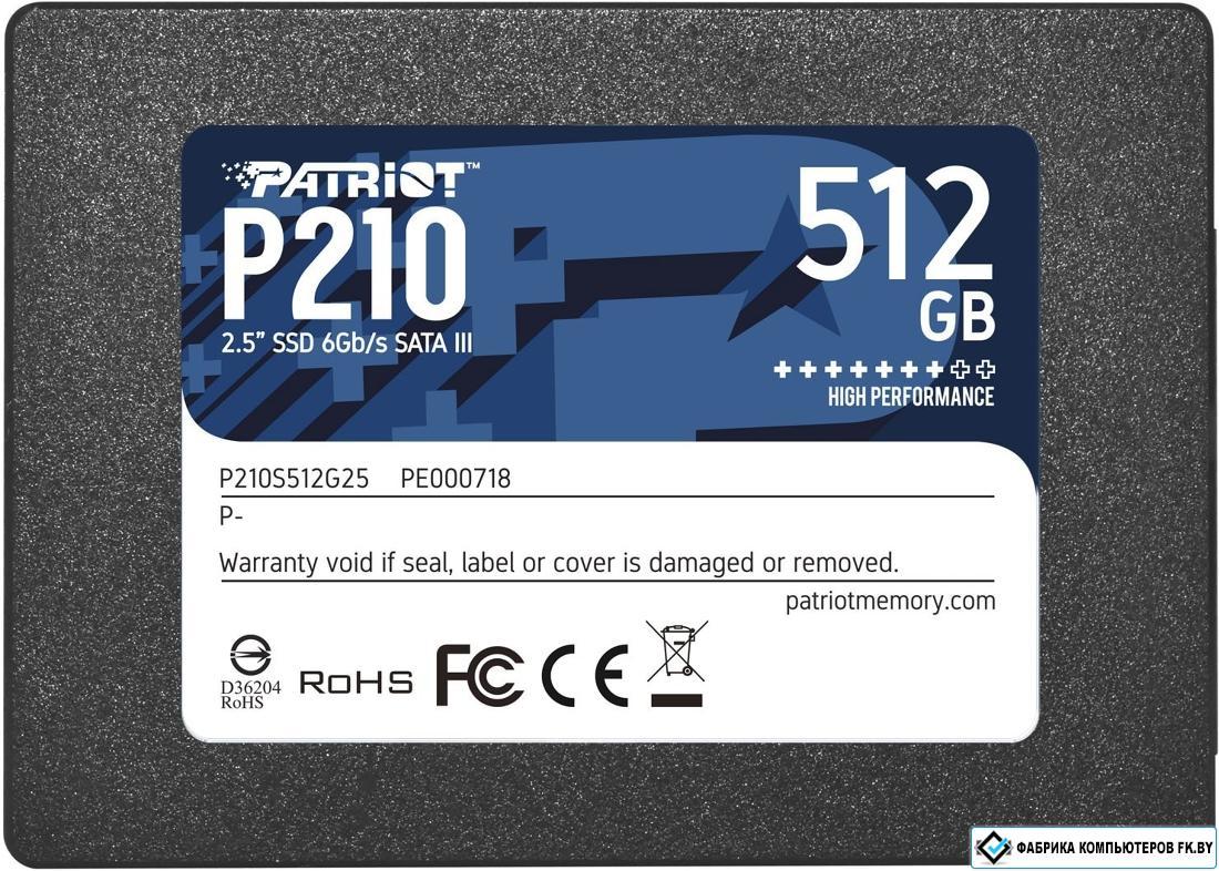 SSD Patriot P210 512GB P210S512G25 - фото 1 - id-p138809128
