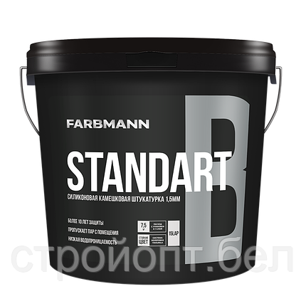 Декоративная структурная силиконовая штукатурка FARBMANN STANDART B, "барашек" 1,5 мм, 25 кг, фото 2