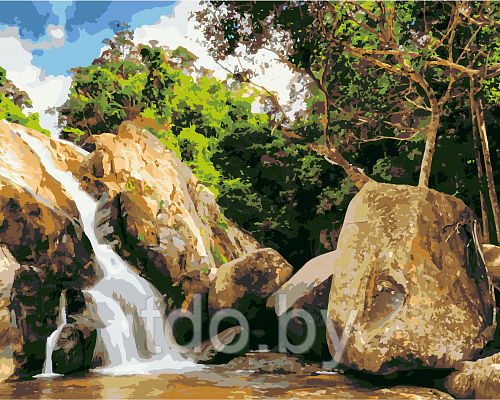 Холст для рисования. Водопад в Таиланде