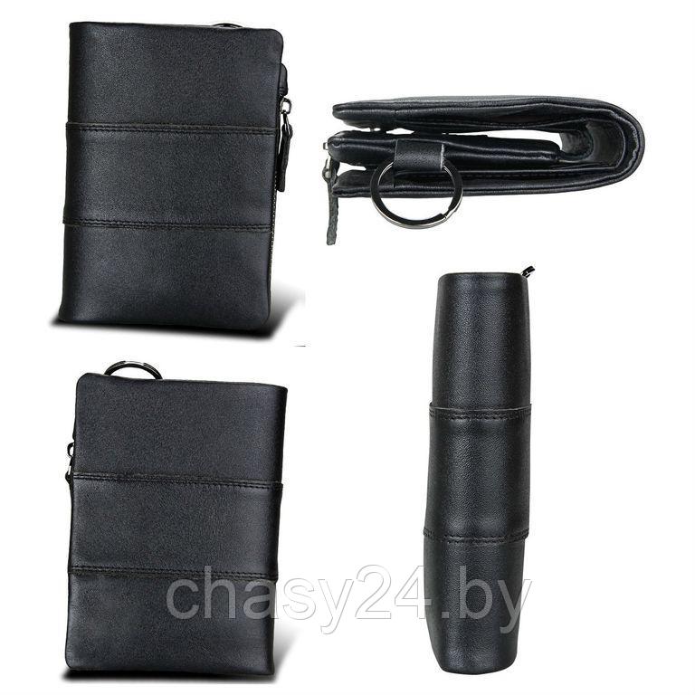 Кошелек раскладной из кожи Achilles чёрный K26