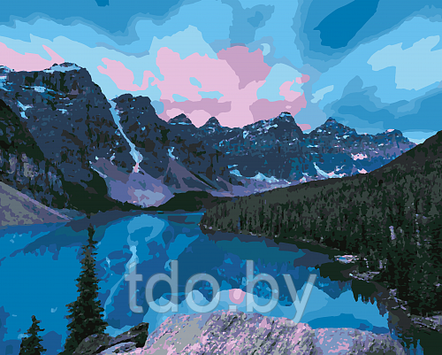 Картина по номерам "Горы и озеро"