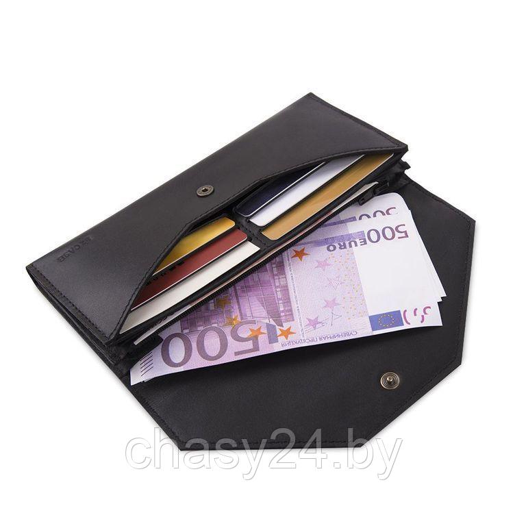 Кошелек из кожи ручной работы Envelope чёрный C4