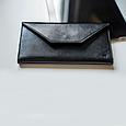 Кошелек из кожи ручной работы Envelope чёрный C4, фото 2