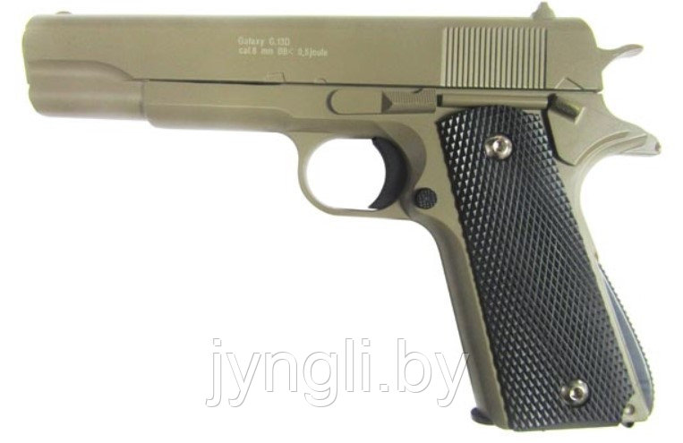 Страйкбольный пистолет Galaxy G.13D песочный, 6 мм (копия Colt 1911) - фото 1 - id-p138882954