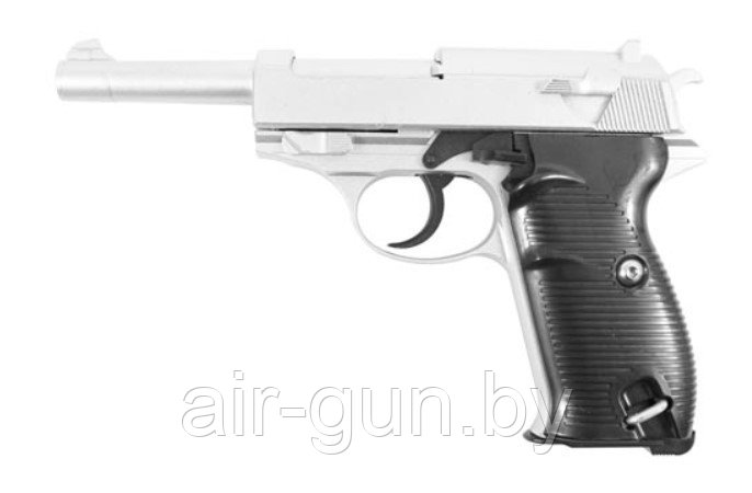 Страйкбольный пистолет Galaxy G.21s серебристый, 6 мм (копия Walther P38)