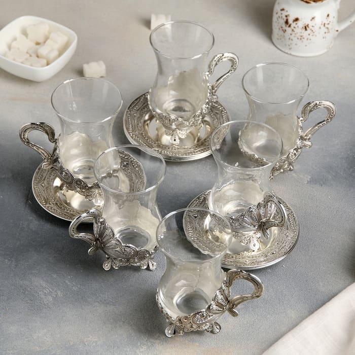 Подарочный чайный сервиз «Silver» 12 предметов - фото 1 - id-p138885423