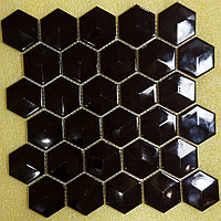 Мозаика 3D Hexagon Black Glossy