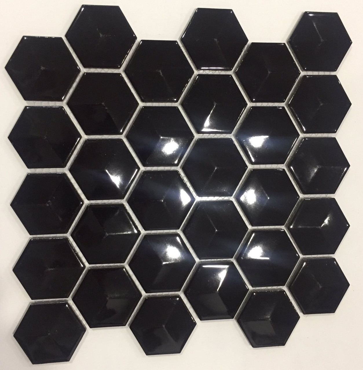 Мозаика 3D Hexagon Black Glossy - фото 2 - id-p138885692
