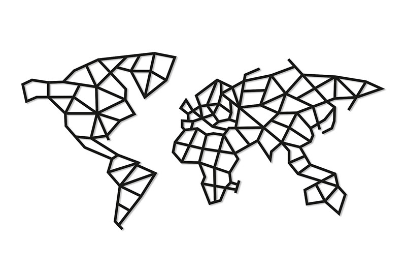 Карта мира. Деревянный пазл для интерьера EWA