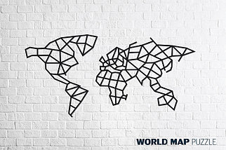 Карта мира. Деревянный пазл для интерьера EWA, фото 3