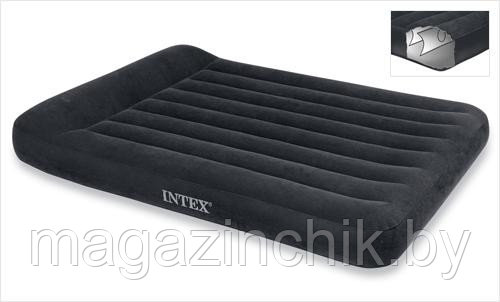 Надувной двуспальный матрас Intex 66769 Pillow Rest Classic 152х203х30 см с подголовником - фото 2 - id-p10648562