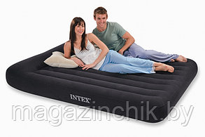 Надувной двуспальный матрас Intex 66770 Pillow Rest Classic 183х203х30 см с подголовником
