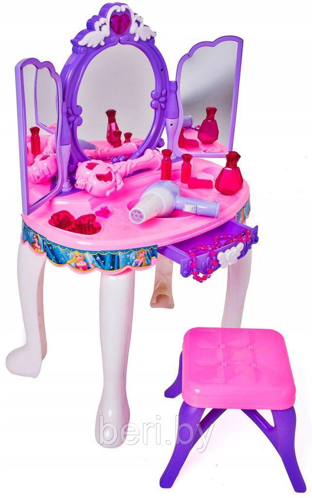 80009 Туалетный столик "Юная красавица", трюмо со стульчиком, фен на батарейках, свет/звук - фото 3 - id-p138915557