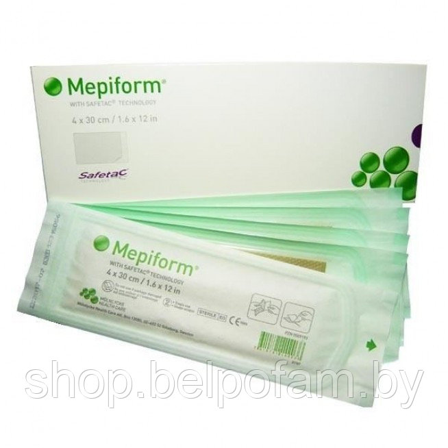 Самоприлипающая повязка Mepiform с мягким силиконом для лечения рубцов, 4х30 см