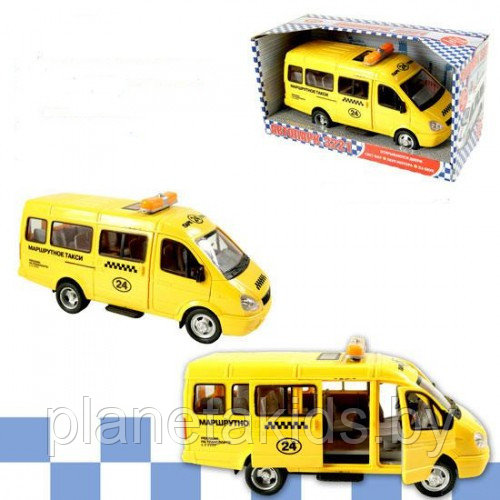 Маршрутное такси Микроавтобус инерционный, свет, звук, двери открываются, арт. 9098-E
