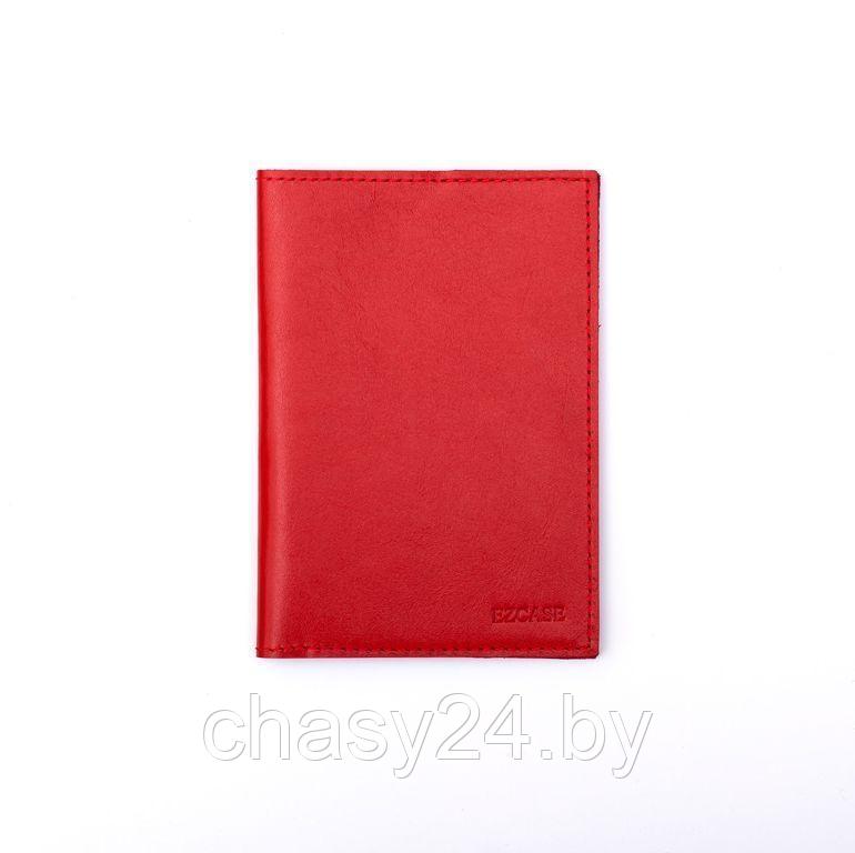 Обложка для паспорта из кожи ручной работы красная C14.1 - фото 2 - id-p138936625