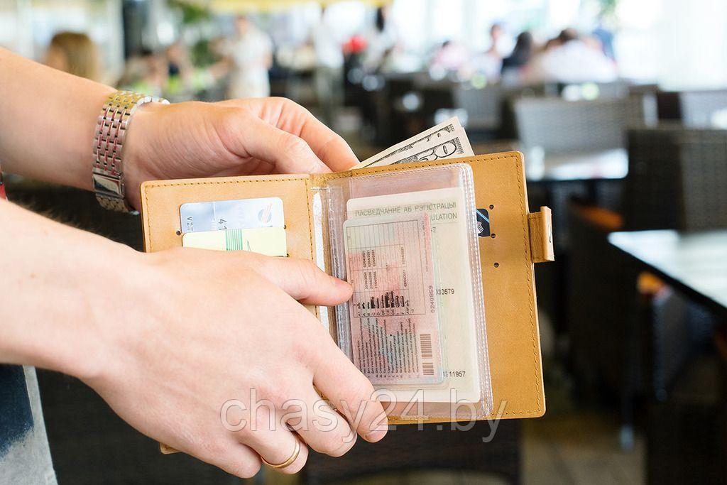 Портмоне для автодокументов, паспорта и денег из кожи ручной работы песочное С12 - фото 1 - id-p138955641