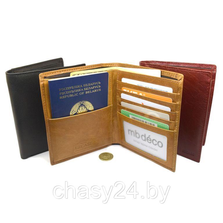 Портмоне для автодокументов, паспорта и денег из кожи ручной работы Kirik красное K52 - фото 4 - id-p138956107