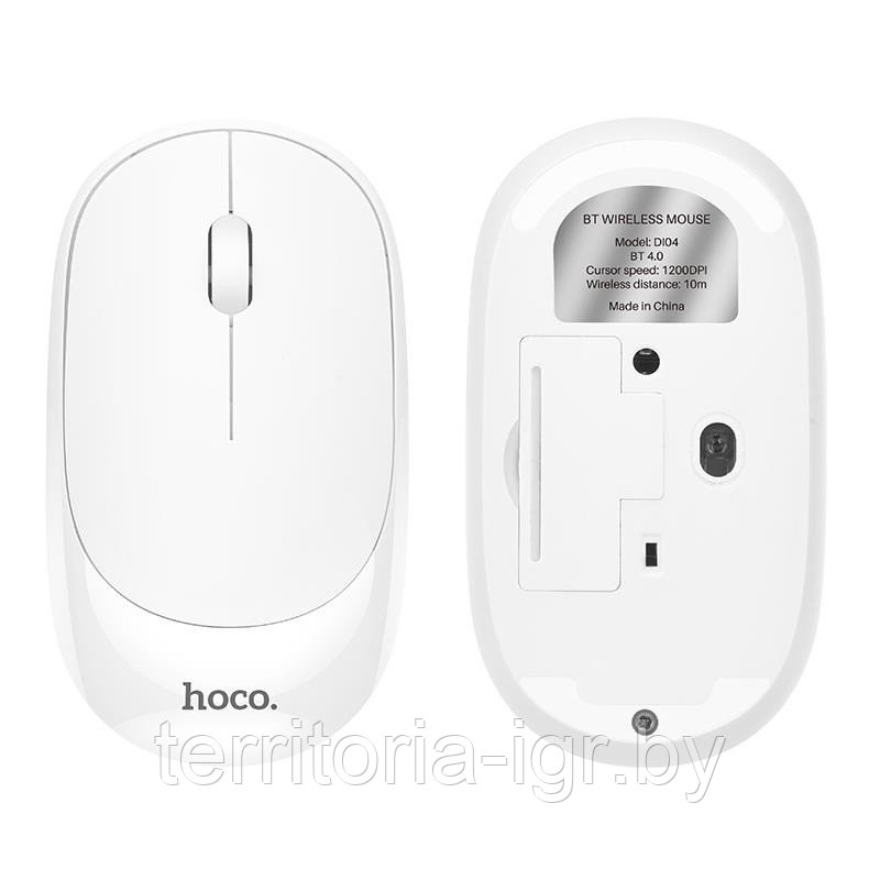 Беспроводная мышь 2в1 USB+Bluetooth DI04 белый Hoco - фото 2 - id-p138956418