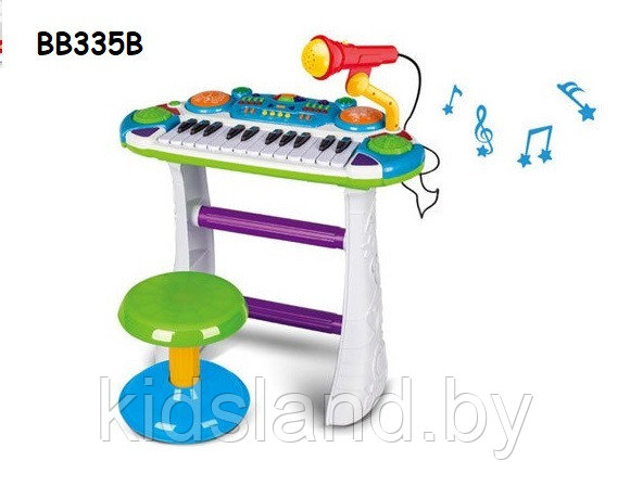 Детское пианино с микрофоном и стульчиком, арт. BB335D - фото 2 - id-p138957207