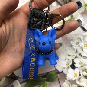 Брелок - подвеска Dog BOOM (с кольцом, карабином и ремешком) Синий