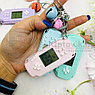 Брелок - тетрис Mini Game Player (с кольцом, карабином и колокольчиком) Нежно-розовый с белыми кнопками, фото 4
