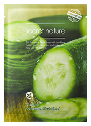 Освежающая маска для лица с огурцом (SECRET NATUR), 25мл / Cucumber Mask Sheet