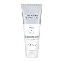 Пенка для умывания с белой глиной и BHA кислотами (MEDI FLOWER), 120мл / Mud Clear Whip Cleansing Foam