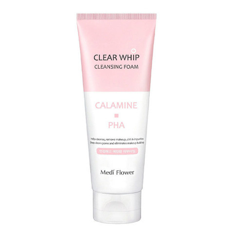 Минеральная пенка для умывания с каламином и PHA кислотами (MEDI FLOWER), 120мл /Calamine Clear Whip Cleansing