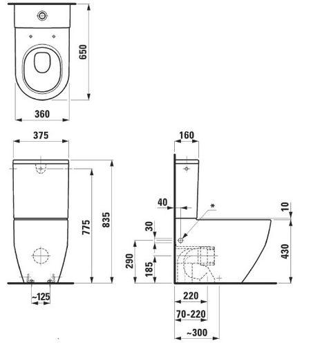 ЧАША ДЛЯ УНИТАЗА LAUFEN PRO 825952 36X65X83,5, VARIO ВЫПУСК - фото 4 - id-p138981073