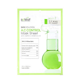 Маска для проблемной кожи с черной ивой (SOLEAF), 25мл / Skin Solution A.C Control Mask Sheet