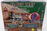 187 Железная дорога на радиоуправлении "Classic train", 14 элементов, свет, звук, детская железная дорога