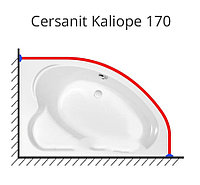 Карниз для ванны Cersanit Kaliope 170х110 нержавеющая сталь