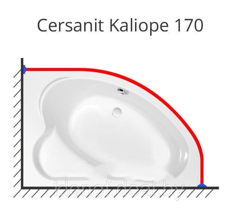 Карниз для ванны Cersanit Kaliope 170х110 нержавеющая сталь - фото 1 - id-p138992580