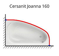 Карниз для ванны Cersanit Joanna 160х95 нержавеющая сталь